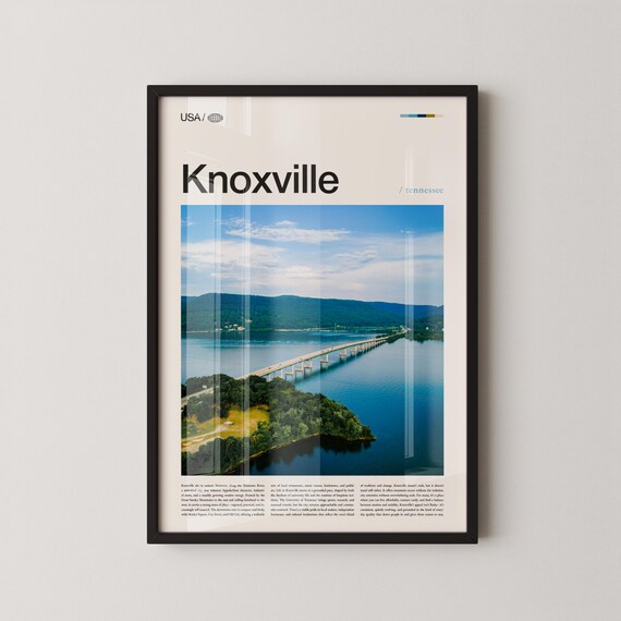 Knoxville Tennessee River Bridge Daylight Drive Scenic Travel Poster