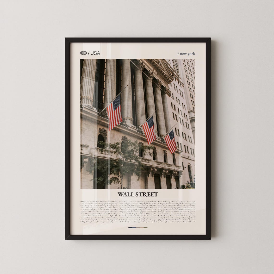 Wall Street Financial District Flags Manhattan Photography Poster