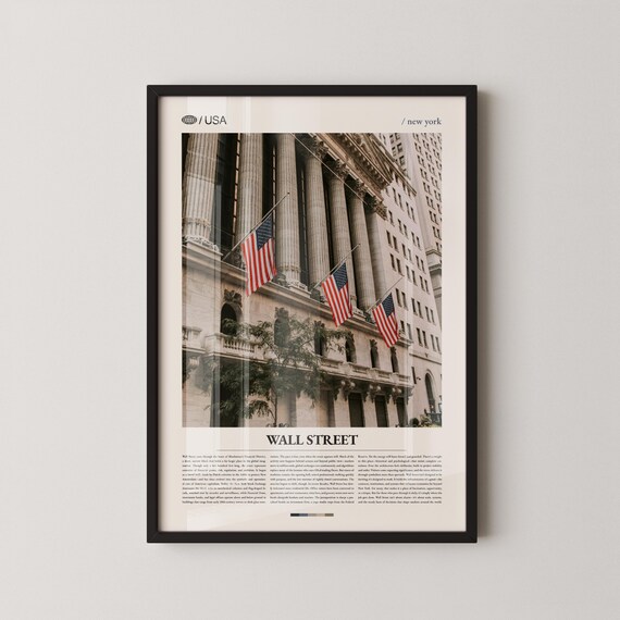 Wall Street Financial District Flags Manhattan Photography Poster
