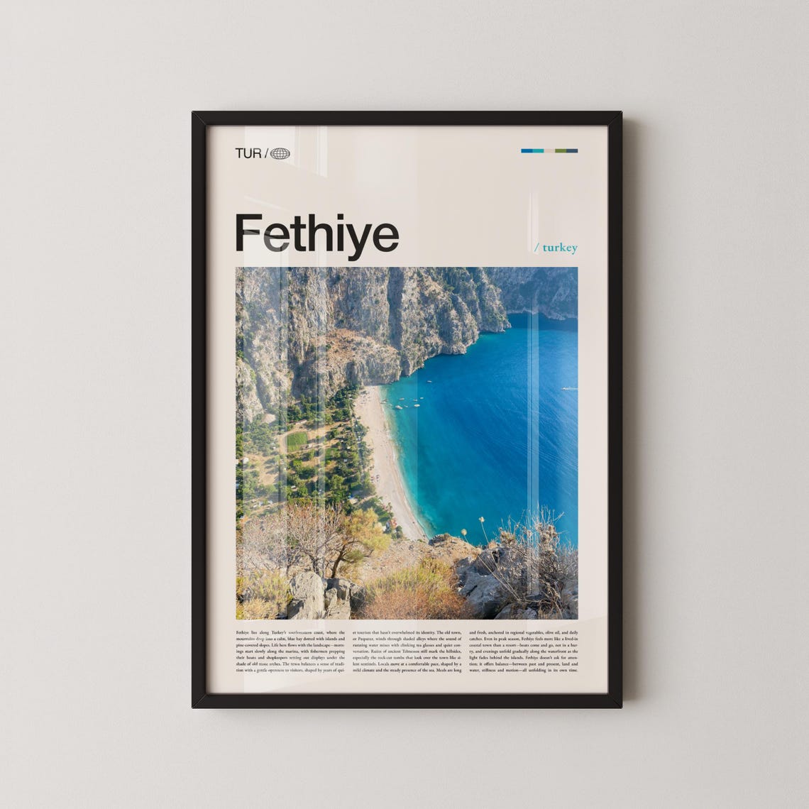 Fethiye Turkey Butterfly Valley Beach Cliffs Travel Photo Art Poster