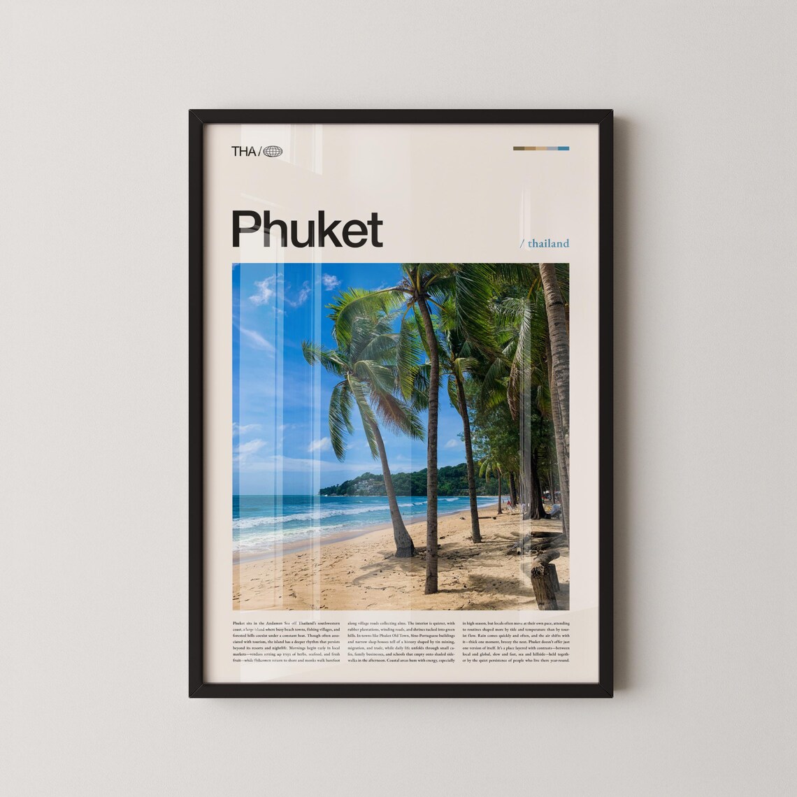 Phuket Thailand Palm Beach Turquoise Sea Magazine Travel Poster