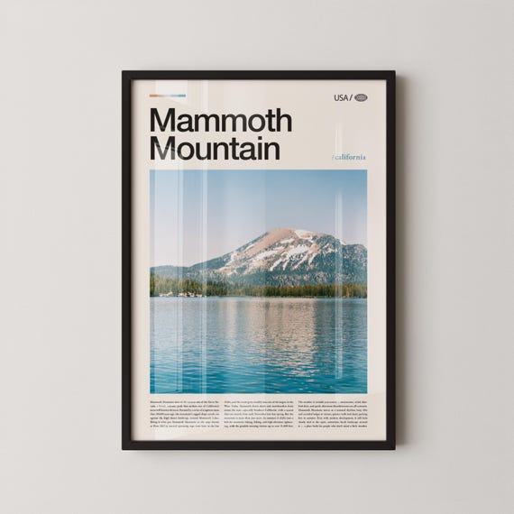 Mammoth Mountain Print Wall Art Poster Photo Lakes
