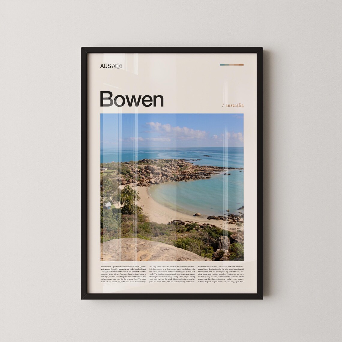 Bowen Australia Tropical Horseshoe Bay Aerial Photo Travel Poster
