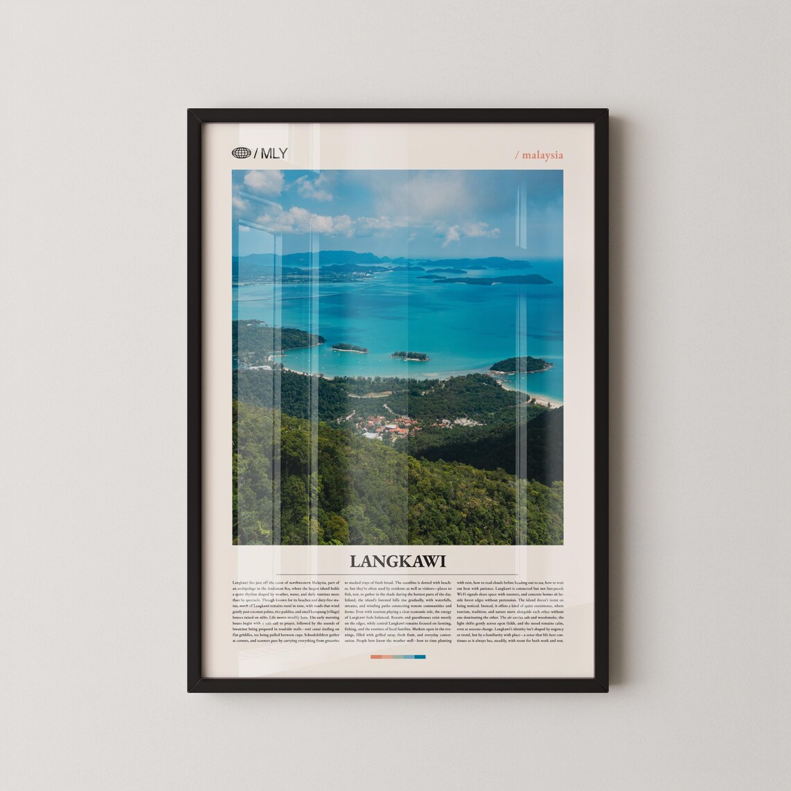 Langkawi Malaysia Turquoise Coast Aerial Island Travel Poster