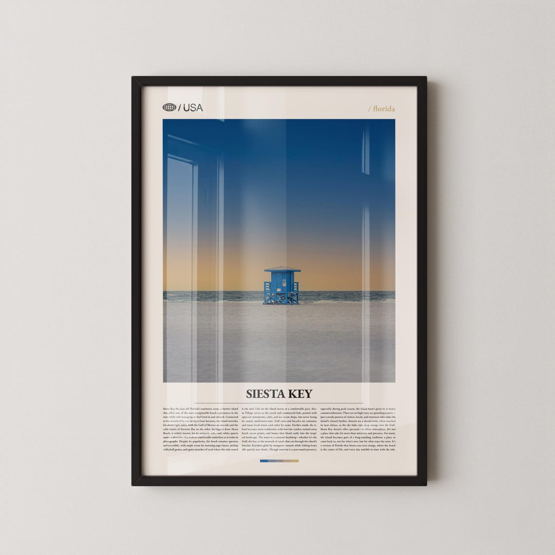 Siesta Key Florida Sunset Lifeguard Tower Photo Travel Poster