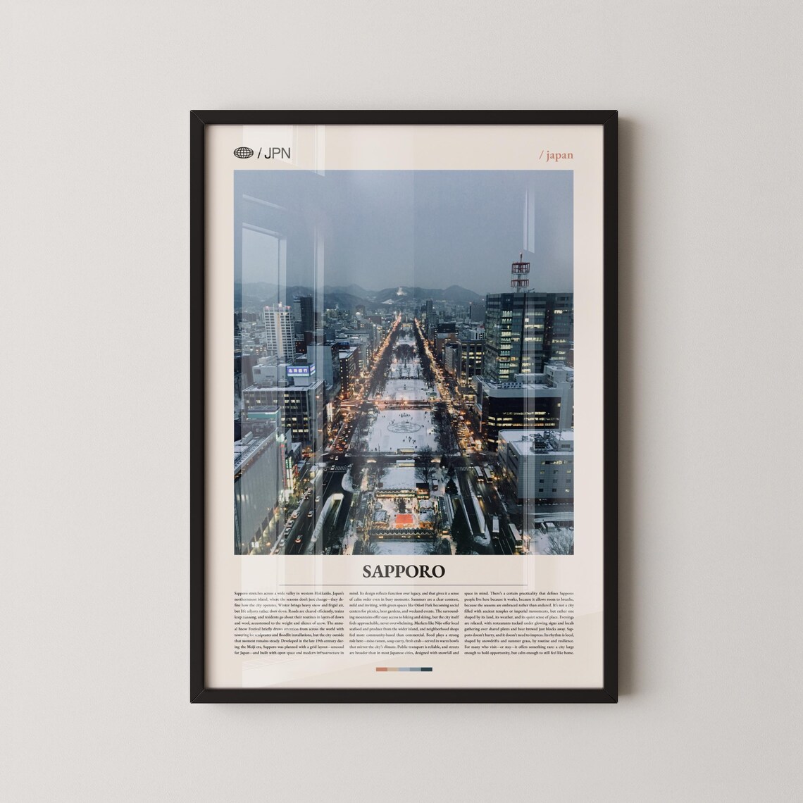 Sapporo Night Lights Odori Park Hokkaido Japan City Photo Poster