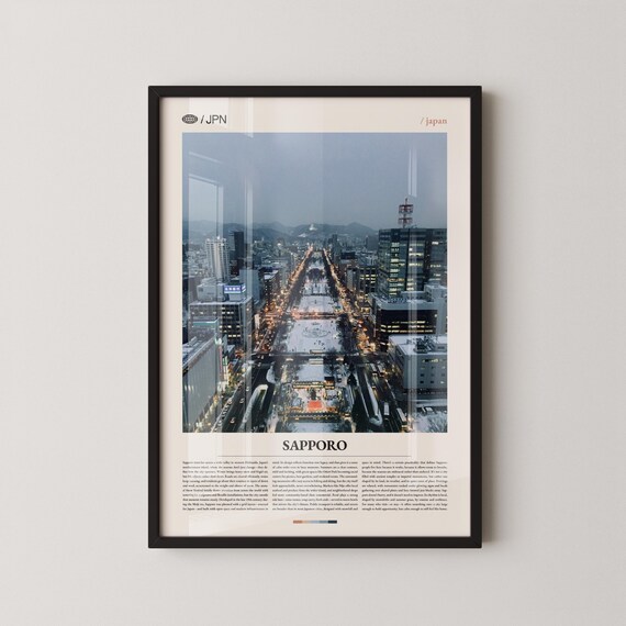 Sapporo Night Lights Odori Park Hokkaido Japan City Photo Poster