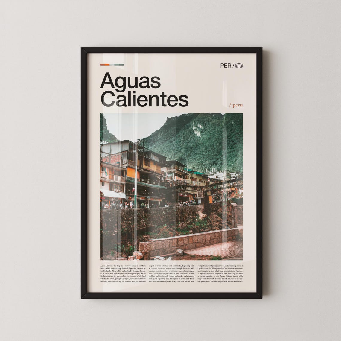 Aguas Calientes Peru Mountain Town Travel Photography Poster