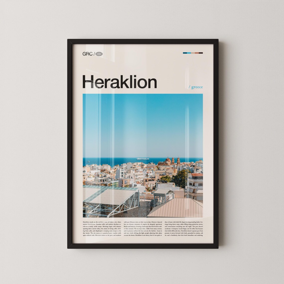 Heraklion Greece Mediterranean Cityscape Photography Travel Poster