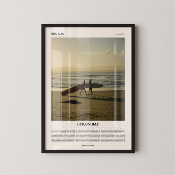 Byron Bay Print Wall Art Poster Photography Australian Coastal Town Surf Beach Decor
