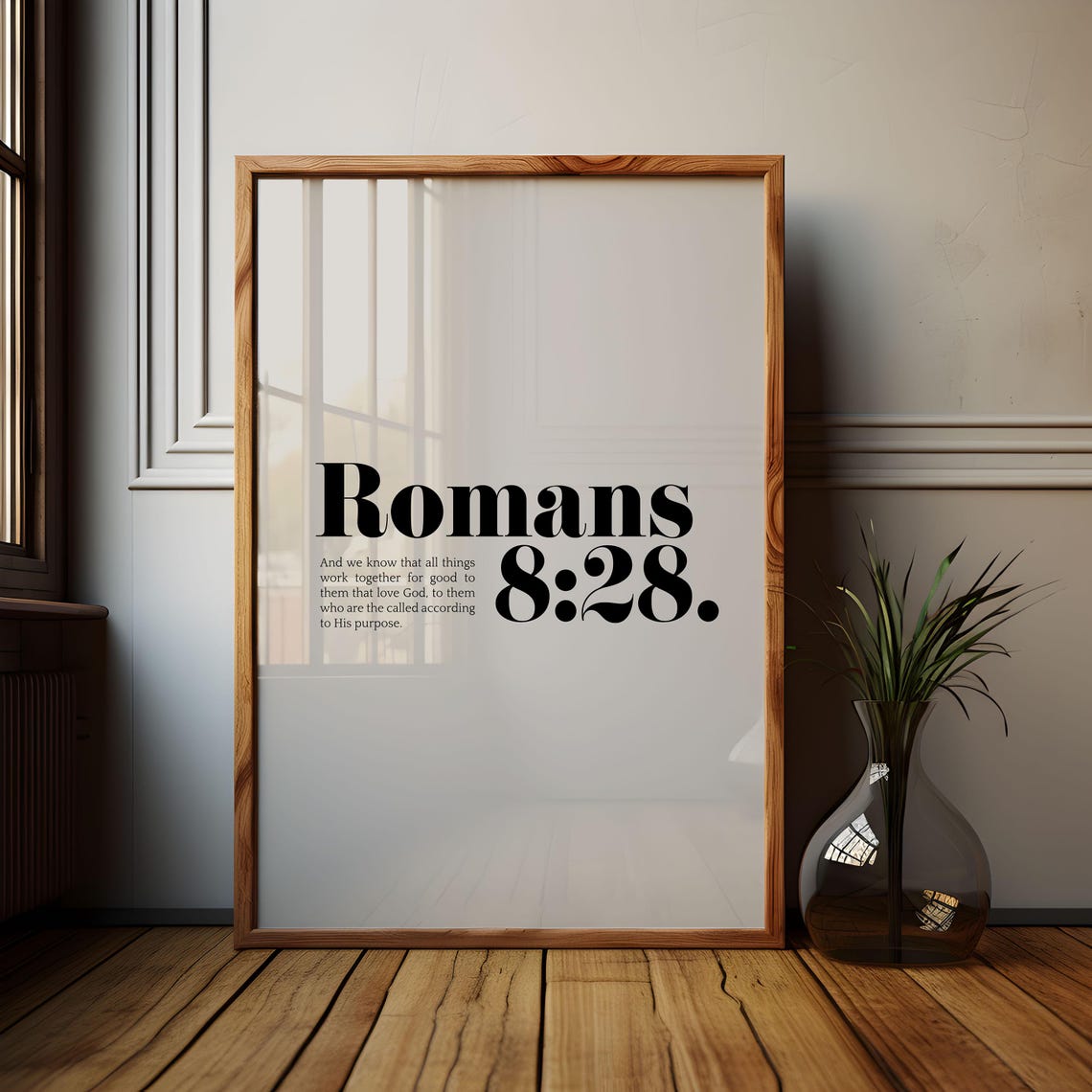 Romans 8 28 Kjv All Things Bible Scripture Artwork God Works All Things For Good Popular Bible Verses Sunday School Home Scripture Decor - Image 4