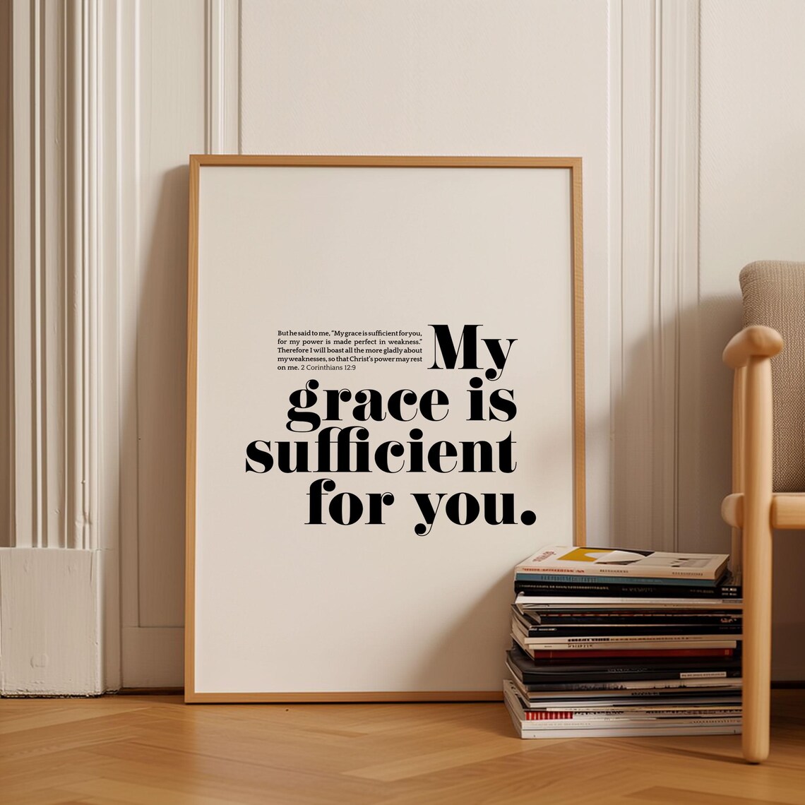 My Grace Is Sufficient For You 2 Corinthians 12 9 Bold Minimalist Poster - Image 3