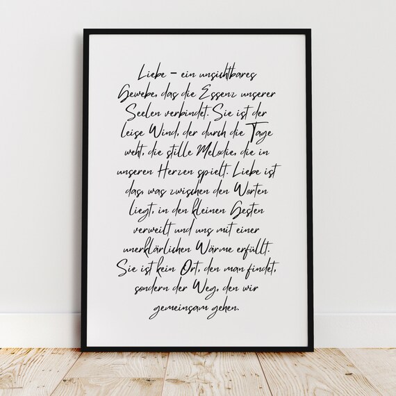 Love Posters Quote Love Letter Black White Decor Art Design Minimalist A4 Print Wall Decoration Wall Print