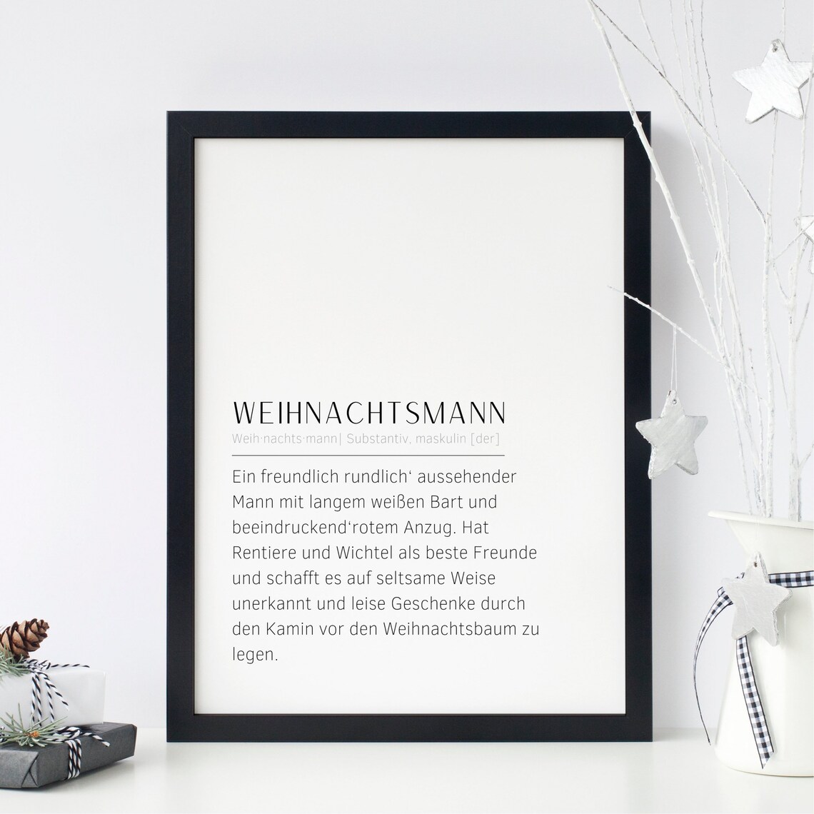 Santa Claus Minimalist Scandinavian Christmas Poster - Image 3