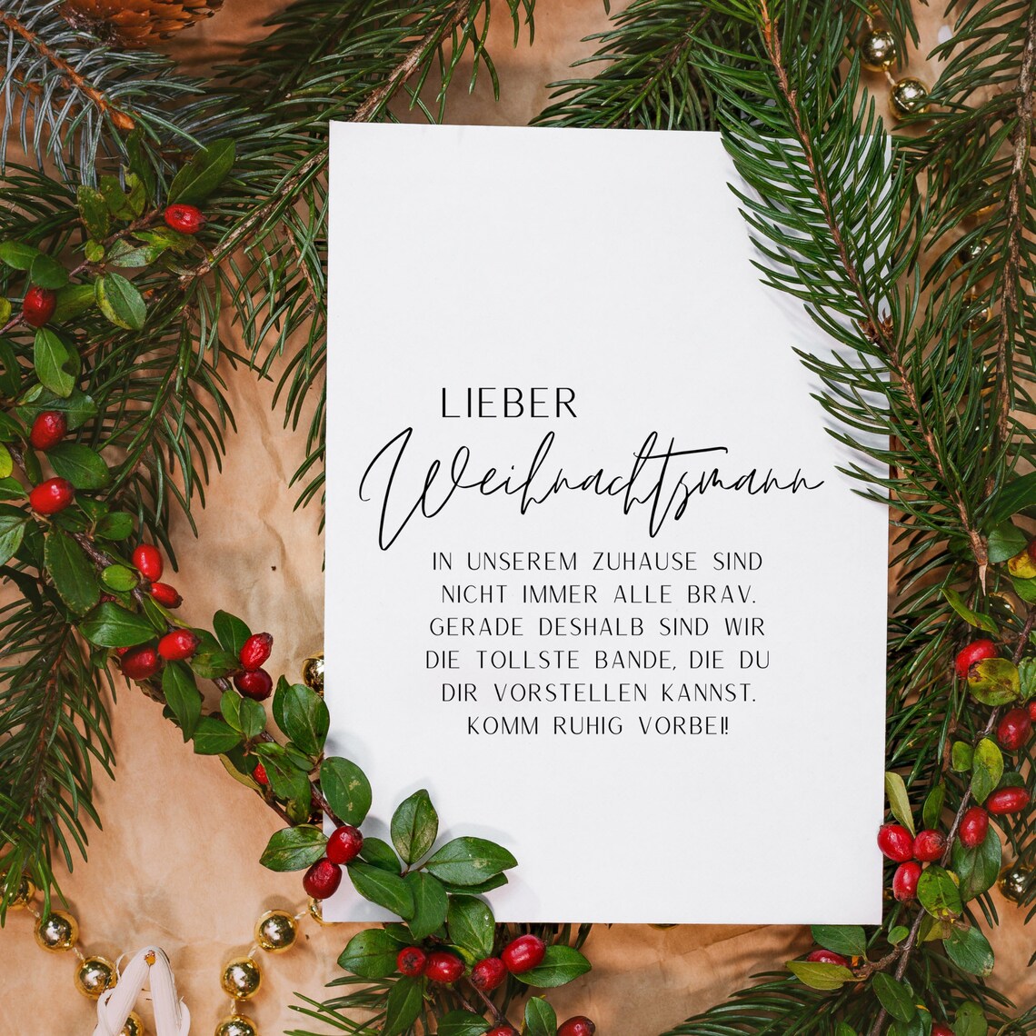 Dear Santa Claus Christmas Decoration Poster - Image 3