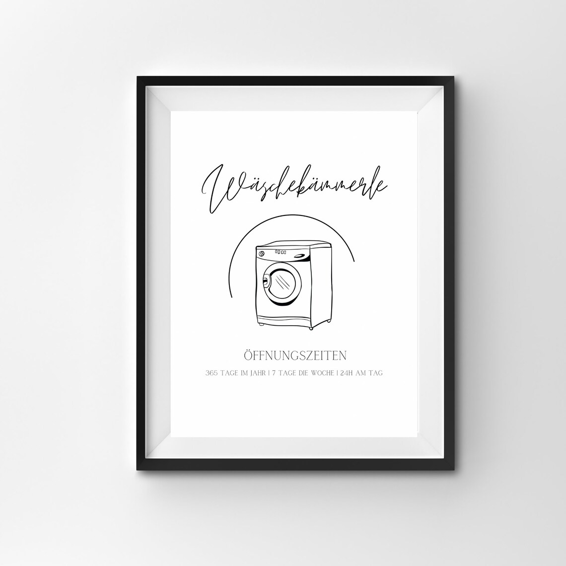 Laundry Room Wash Black Typography Art Print - Image 2