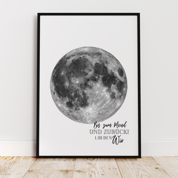 Mural To The Moon And Back We Live Wall Decoration Posters At Home Gift Love Family Decoration Scandi