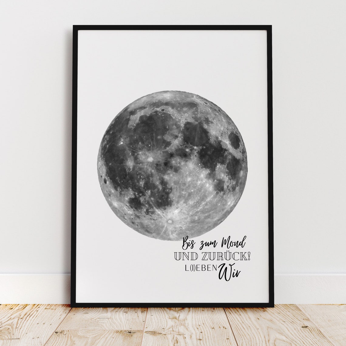 To the Moon and Back Full Moon Photography Love Quote Poster