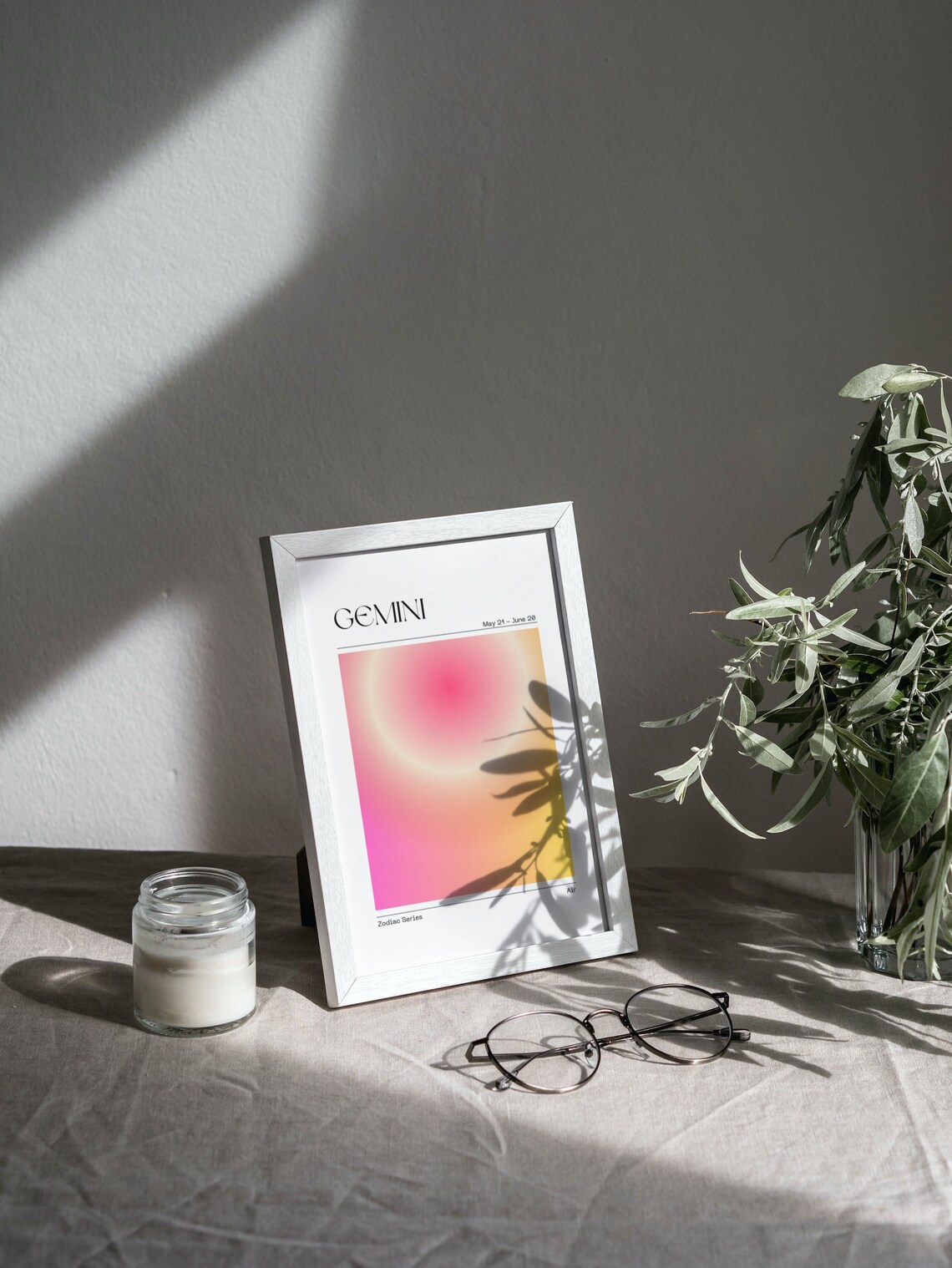 Gemini Zodiac Aura Gradient Art Print, Astrology Poster - Image 2