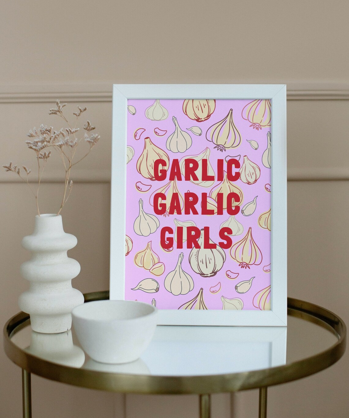 Garlic Girl Retro Kitchen Art Print, Funky Vegetable - Image 2