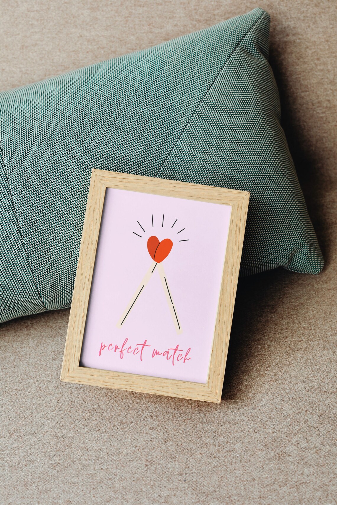 Perfect Match Valentine Pun Wall Art Print - Image 3