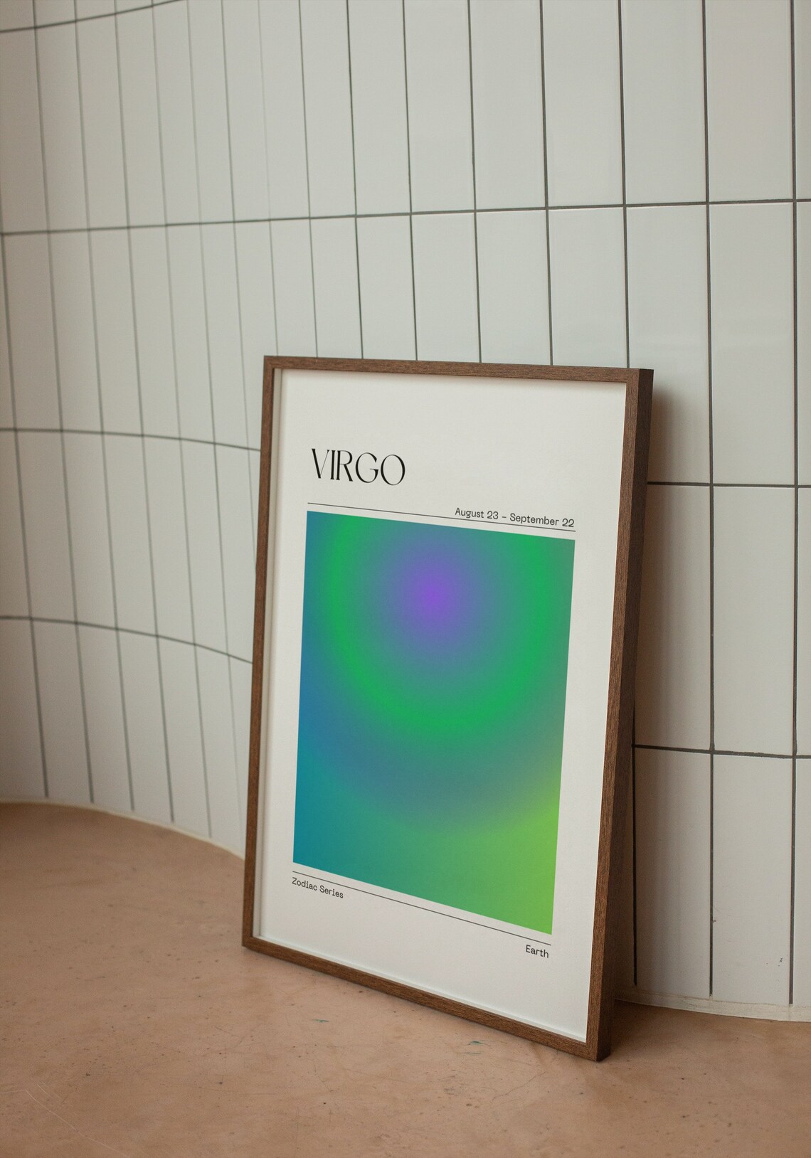 Virgo Zodiac Art Poster, Aura Gradient Print - Image 2