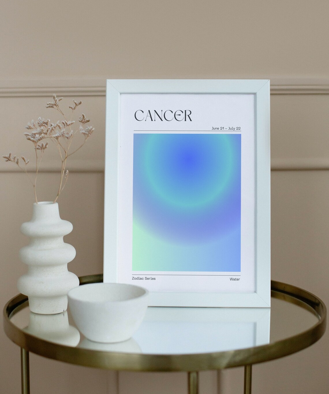 Cancer Zodiac Aura Gradient Astrology Art Poster - Image 3