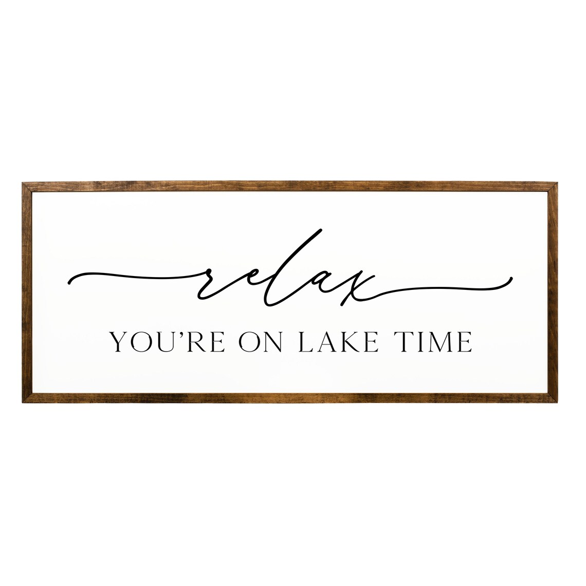 Relax Youre On Lake Time, Rustic Lake Sign Art Print - Image 2