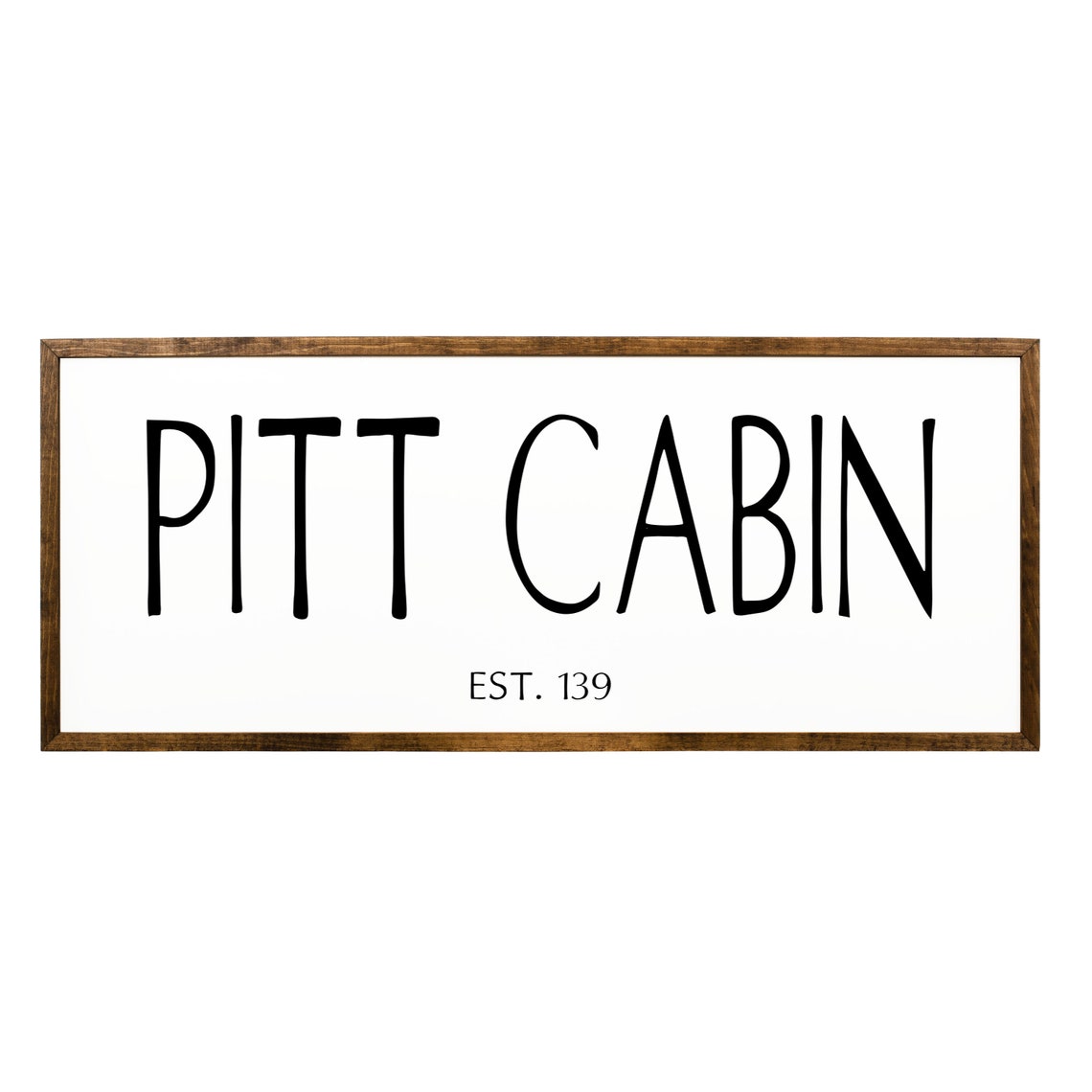 Pitt Cabin Est 139 Personalized Rustic Cabin Name Wall Sign Poster - Image 2