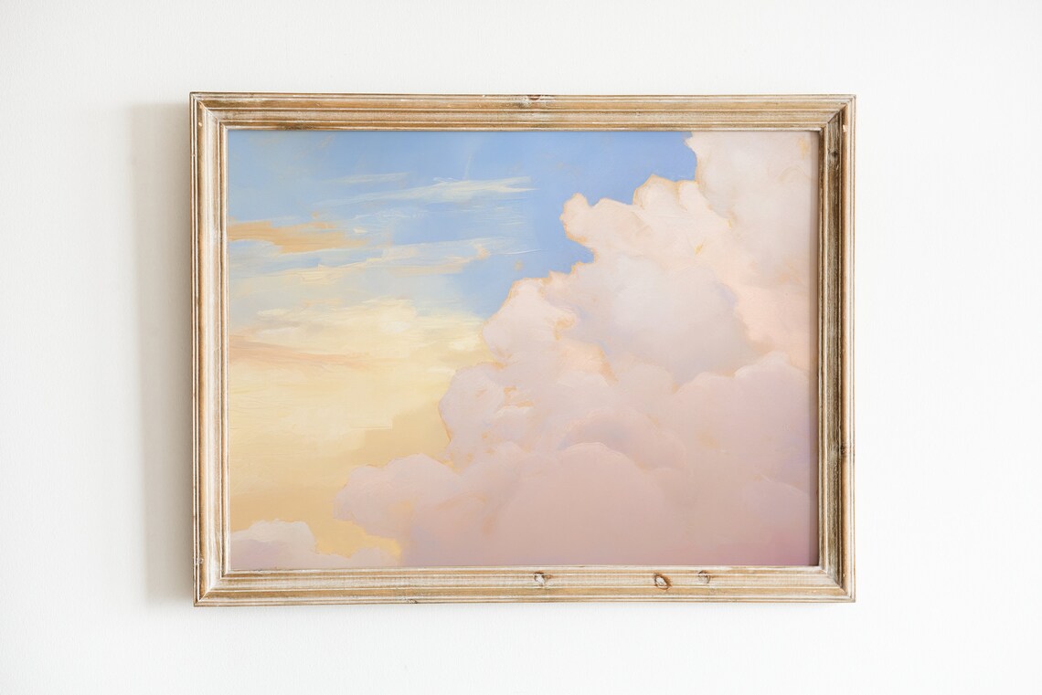 Cloud Print Coquette Room Decor, Art Print