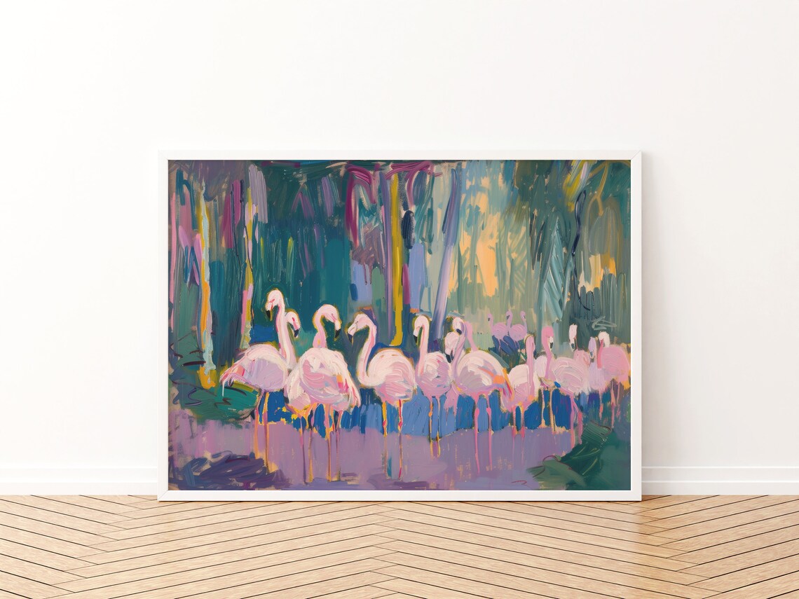 Pink Flamingo Art Print, Palm Beach Aesthetic - Image 3