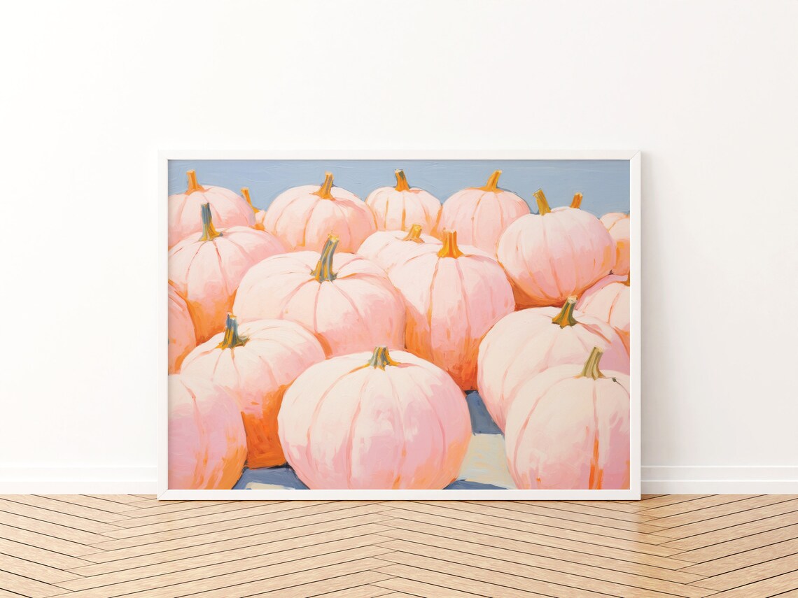Girly Fall Pumpkin Decor Aesthetic Art Print - Image 3