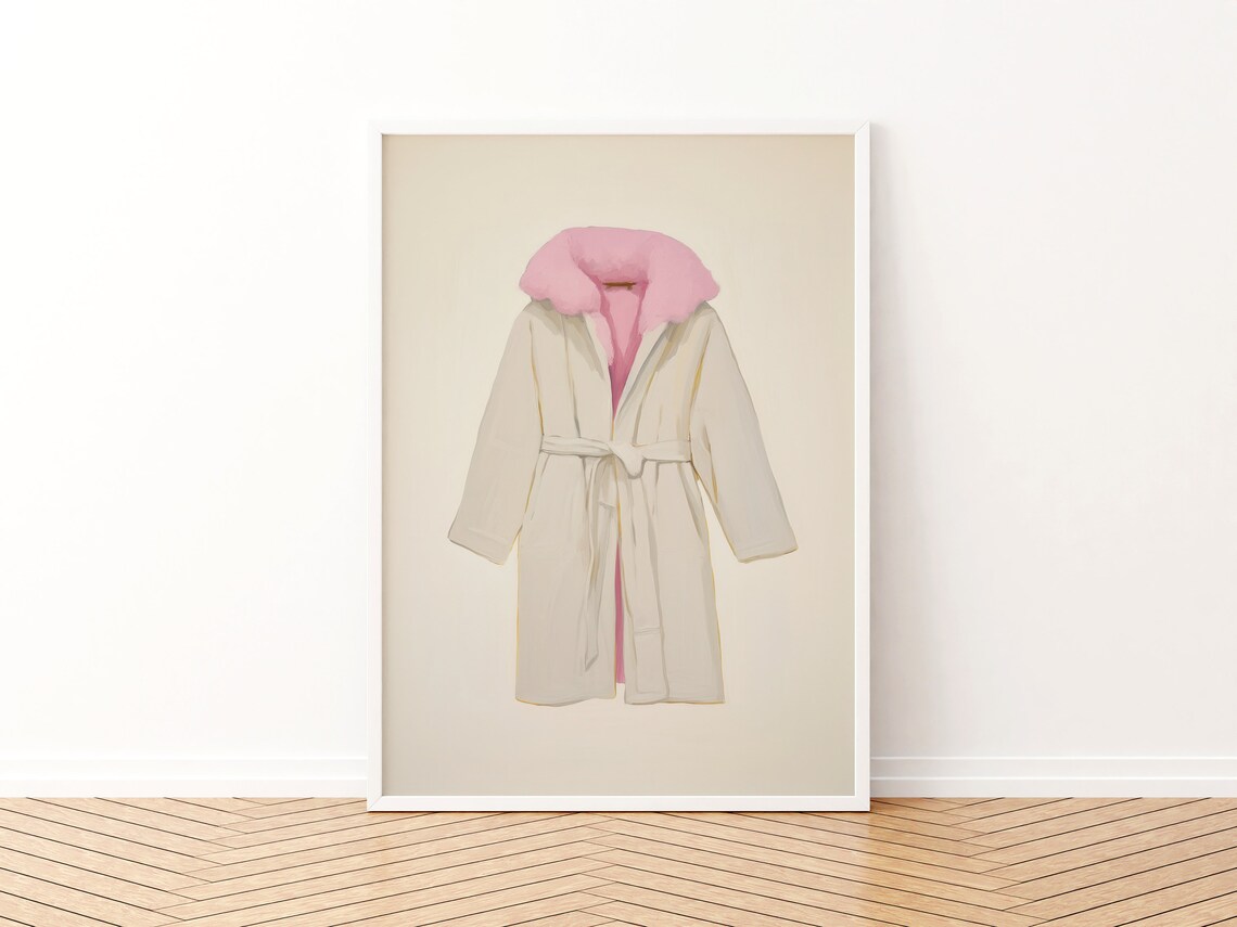 Pink Fashion Illustration Poster, Retro Fur Coat Print - Image 3