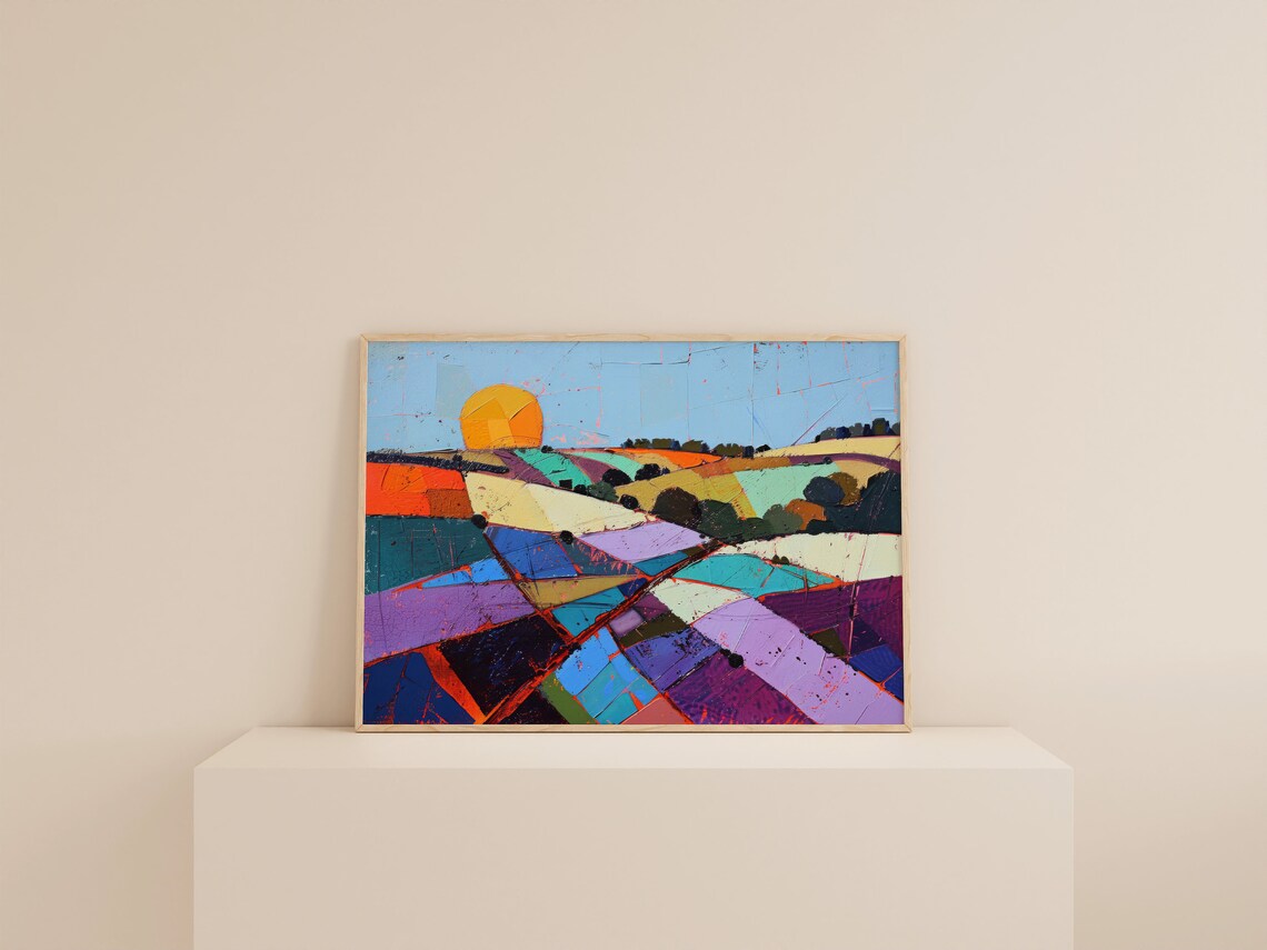 Bright Farmhouse Kitchen Art Print, Abstract Field - Image 2