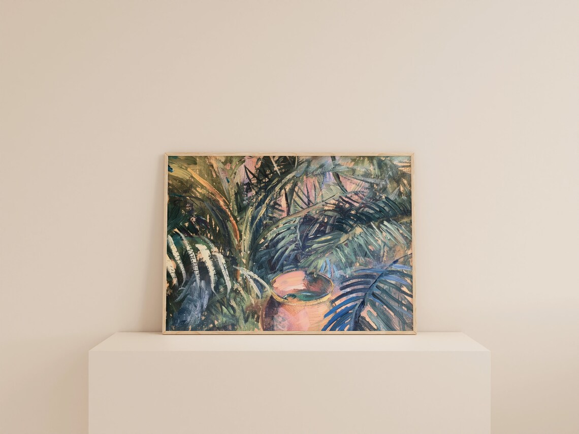 Tropical Palm Art Print, Rustic Boho Decor - Image 2