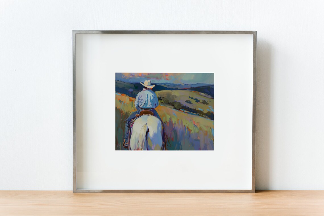 Soft Rustic Ranch House Southwestern Landscape Art Print - Image 3