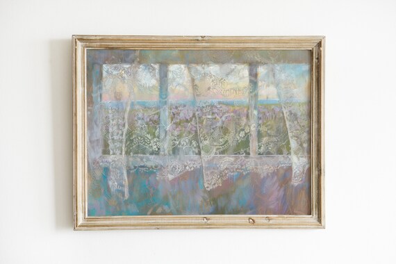 Soft Pastel Sunset Print, French Country Decor