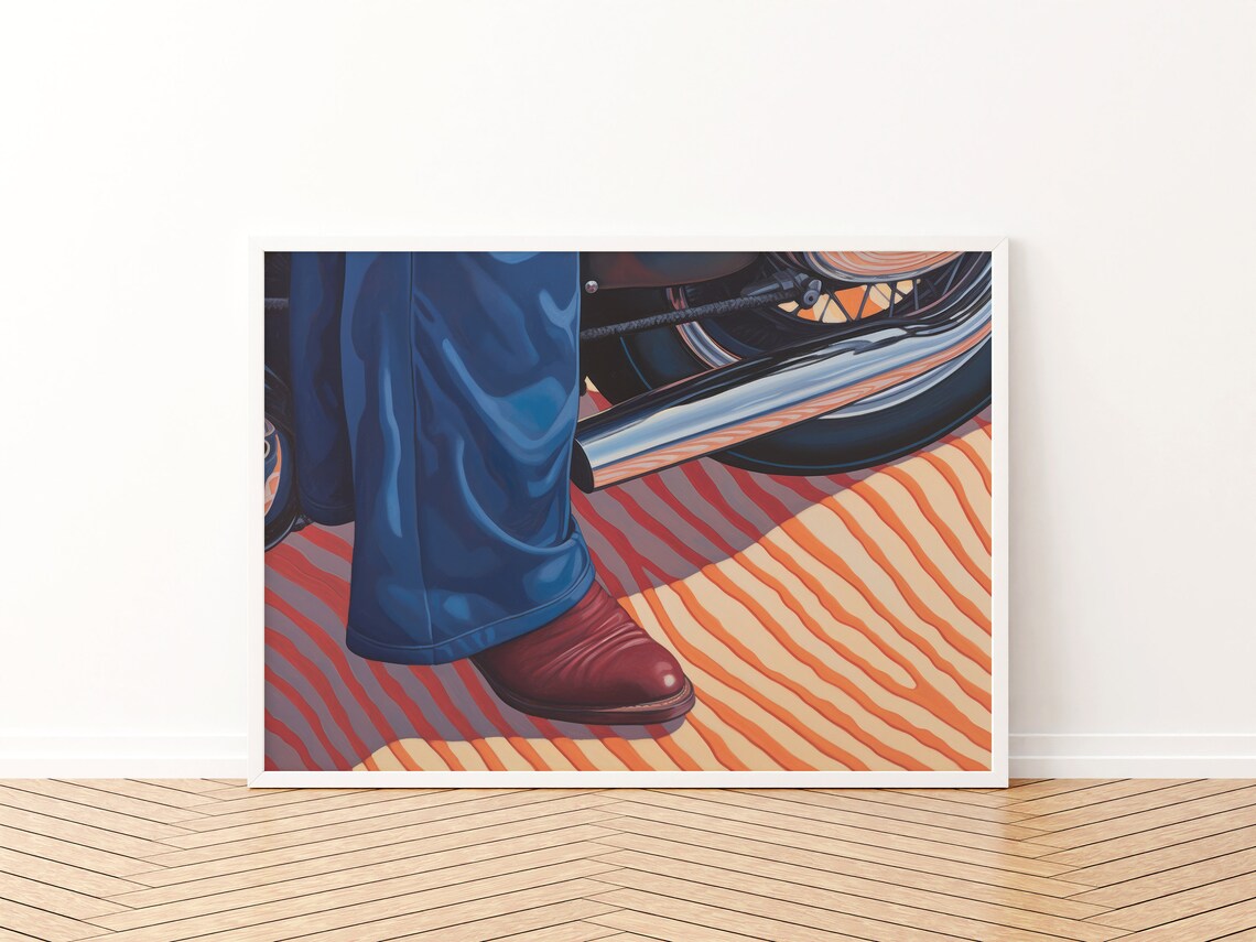 Retro Motorcycle Art Print, 1970s Maximalist - Image 3