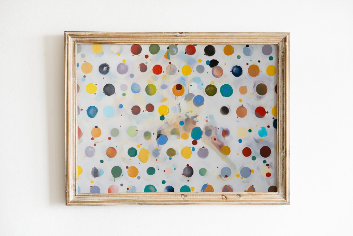 Polka Dot Painting Maximalist Apartment Art Print