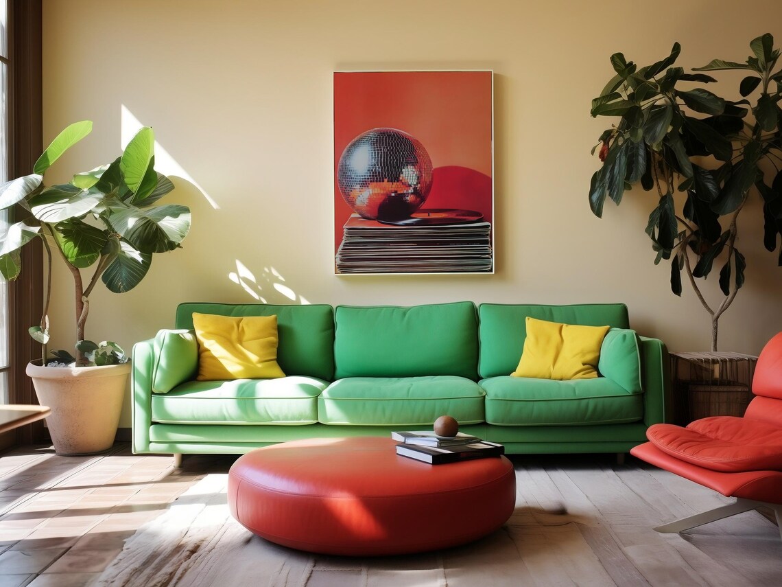 Retro Music Poster, Vintage Vinyl Disco Ball Art Print - Image 4