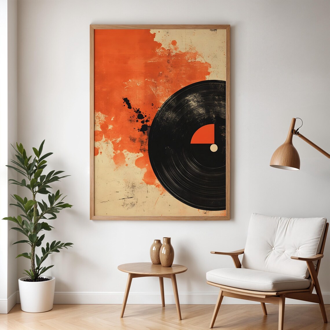 Retro Music Poster Vintage Vinyl Wall Art Orange Music Print Music Wall Art Trendy Decor Large Print Diy Art - Image 5