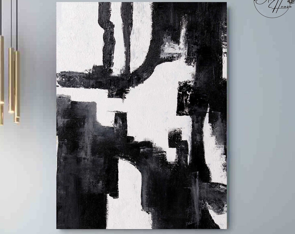 Black And White Abstract Painting, Minimalist Art Print - Image 4
