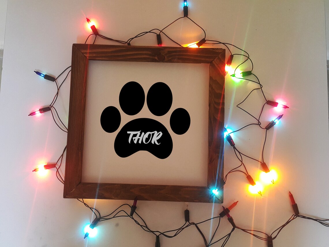 Dog Name Sign Paw Print Sign, Pet Gift Poster - Image 3