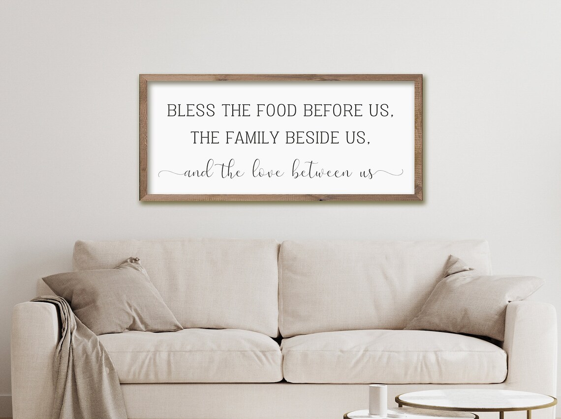 Bless the Food Before Us Dining Room Sign, Wood Sign - Image 3
