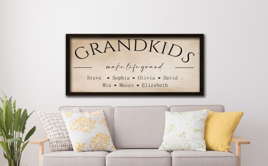 Mothers Day Gift For Grandma Grandkids Make Life Grand Grandchildren Sign Gift For Grandma Gift For Grandma Old Paper Background - Image 2