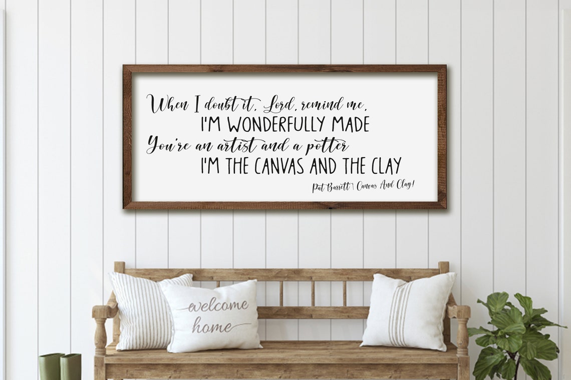 When I Doubt It Lord Remind Me Canvas and Clay Lyrics Sign Poster - Image 3