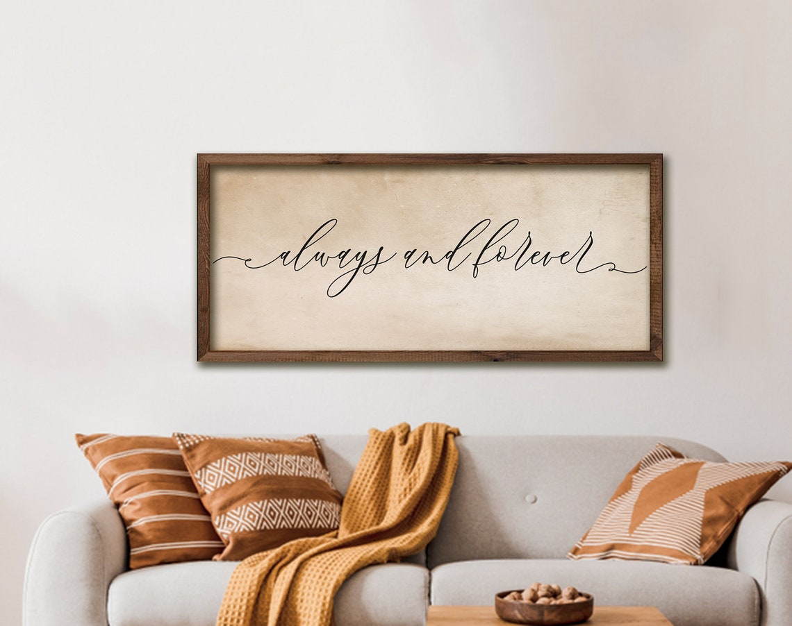 Always And Forever Script Calligraphy Cream Romantic Decor Sign Poster - Image 3