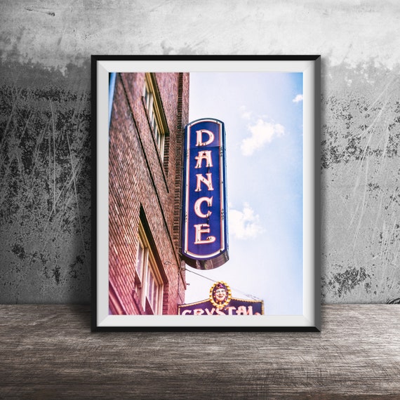 Dance Sign Print Modern Art Photography Print Unframed Fine Art Print Blue Artwork Kitchen Decor Dancing