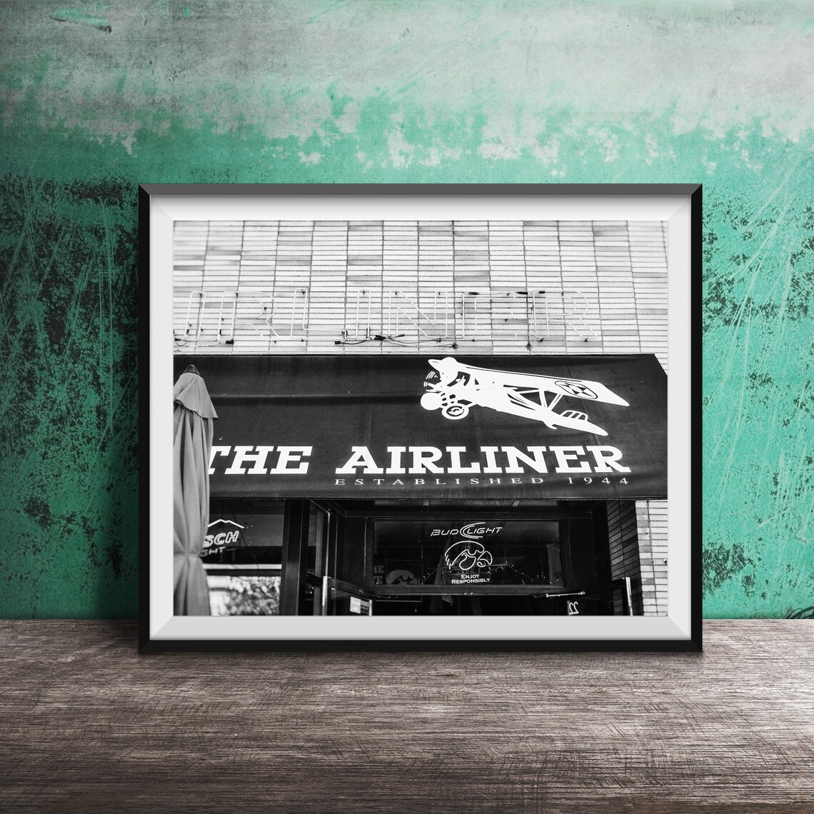 The Airliner Iowa City Ia Unframed Photography Print Iowa City Restaurant Bar Sign Art - Image 2