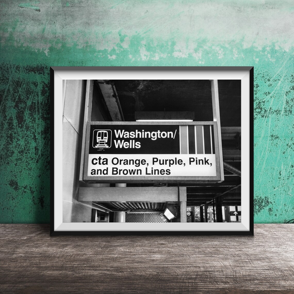CTA Washington Wells Station Sign Chicago Transit Photo Poster - Image 2